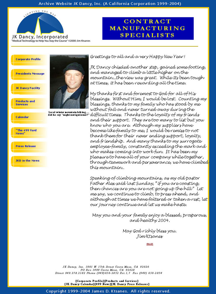 JK Dancy Presidents Message Page